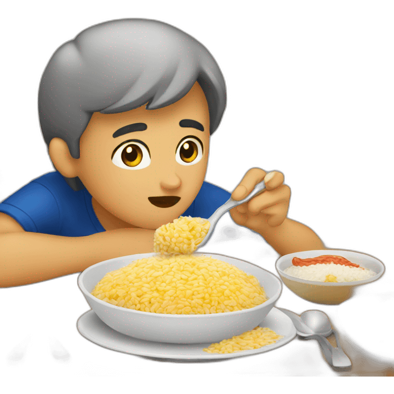 Comiendo arroz blanco emoji