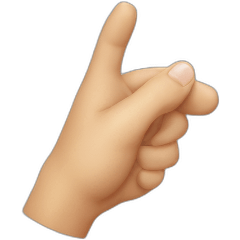 Thumb, pointer, and middle finger making an L emoji