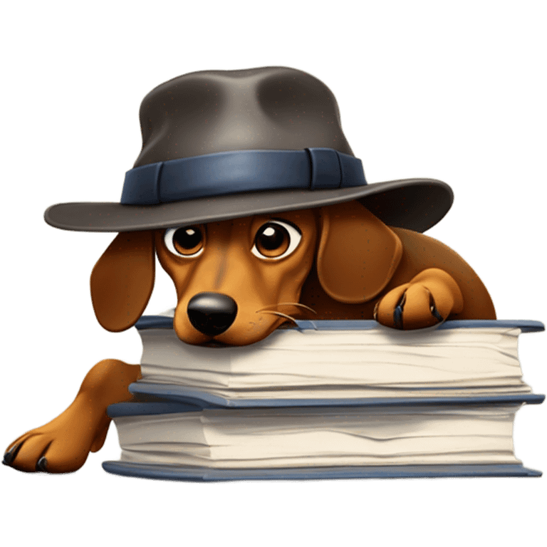 Exhausted detective dachshund  emoji