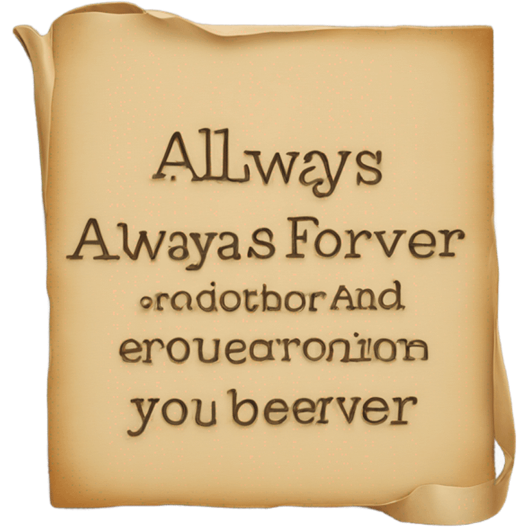 inscription on the board - always and forever  emoji