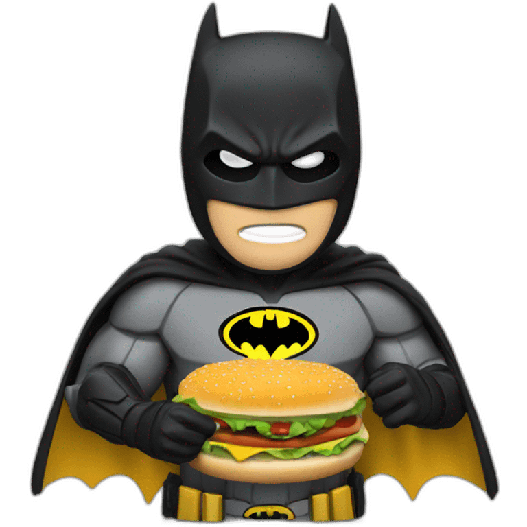 batman eating a hamburger emoji