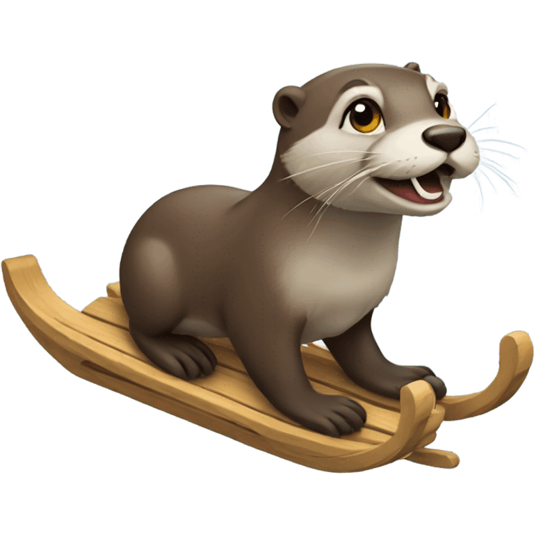 Otter sled riding emoji