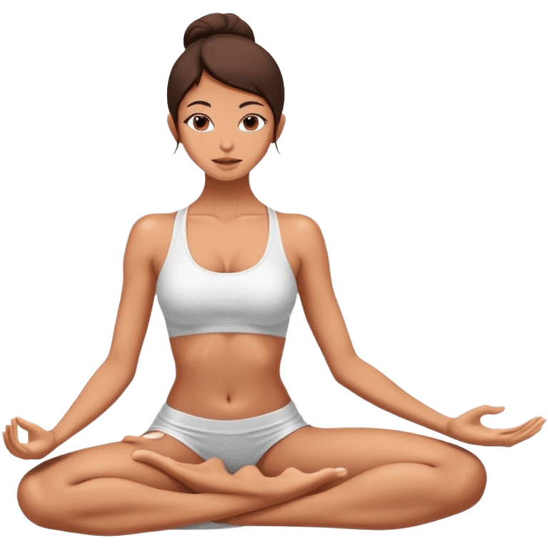 Sexy skinny brunnete yoga girl emoji