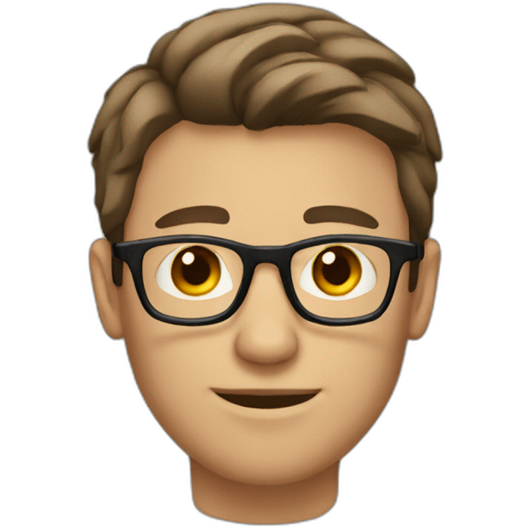 man with short brown hair and glasses emoji