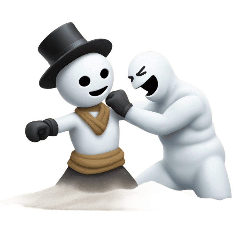 Snowman fighting a sandman emoji