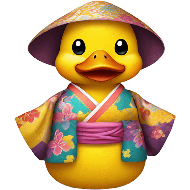 Yellow Duck in a kimono emoji