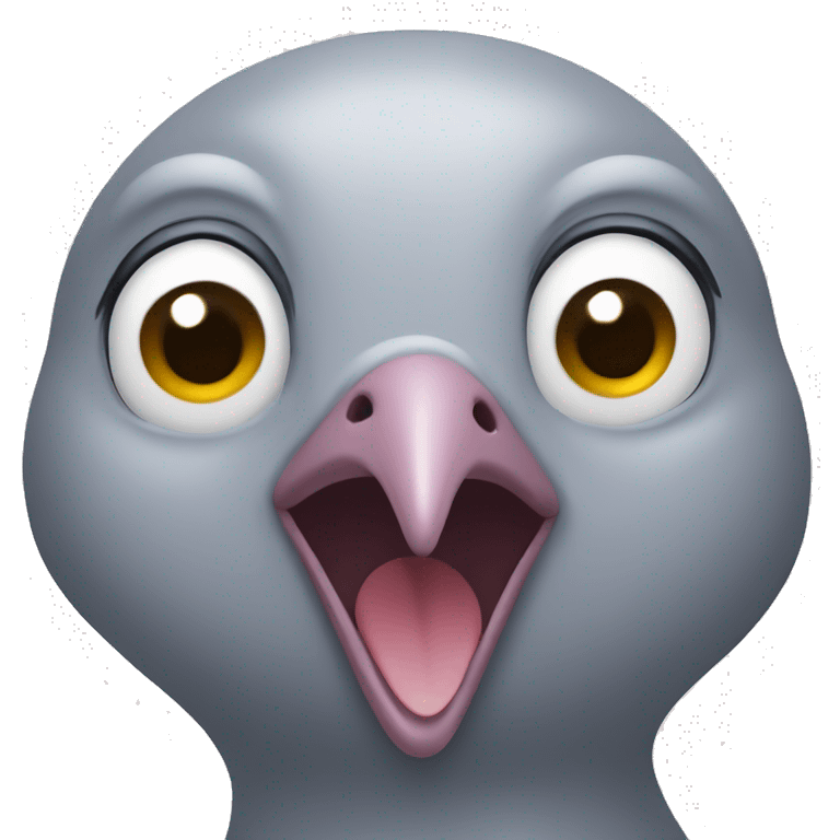 pigeon face with big smile emoji