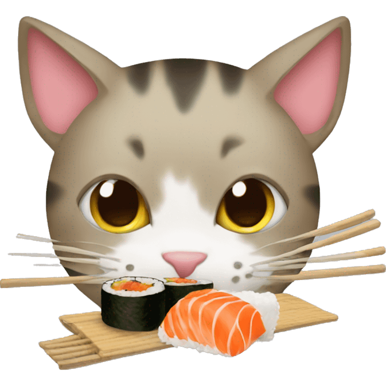 Cat eat sushi emoji