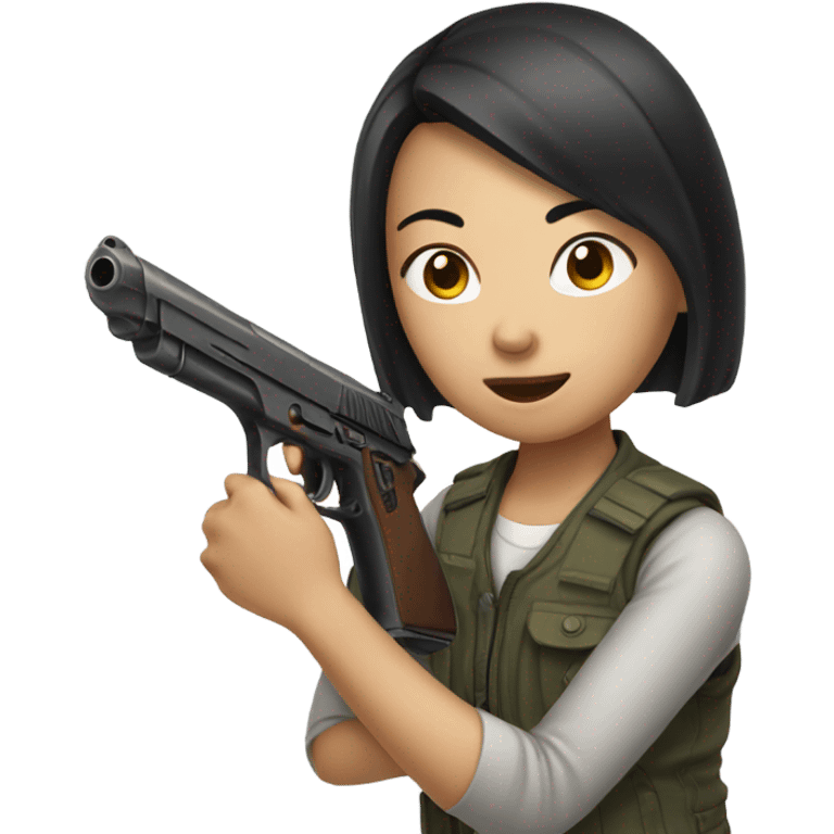 Girl with gun asian emoji