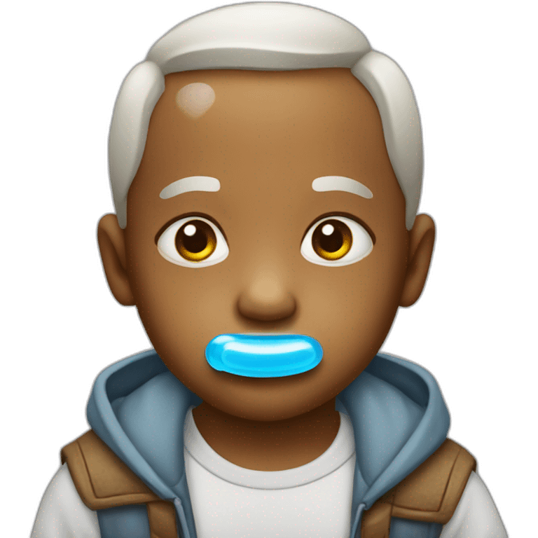 old child with pacifier emoji