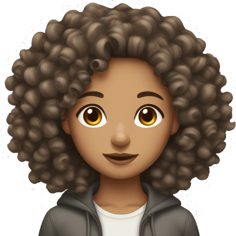 lightskin girl with curly hair  emoji