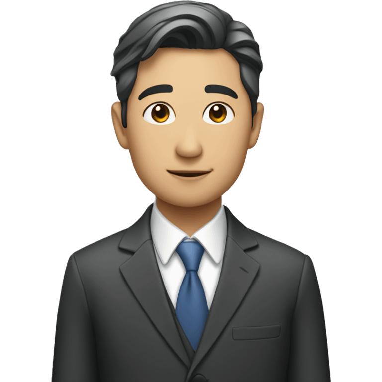 "An Asian man in a suit, looking handsome." emoji