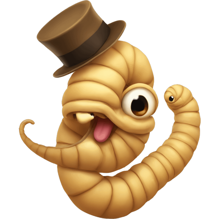 Worm with hat emoji