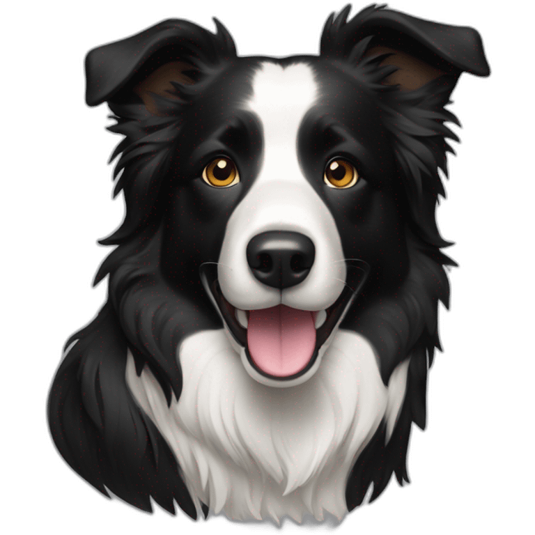 black border collie dog emoji