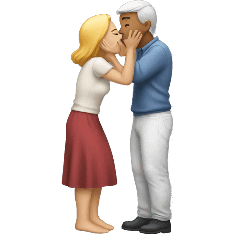 Woman kissing man  emoji