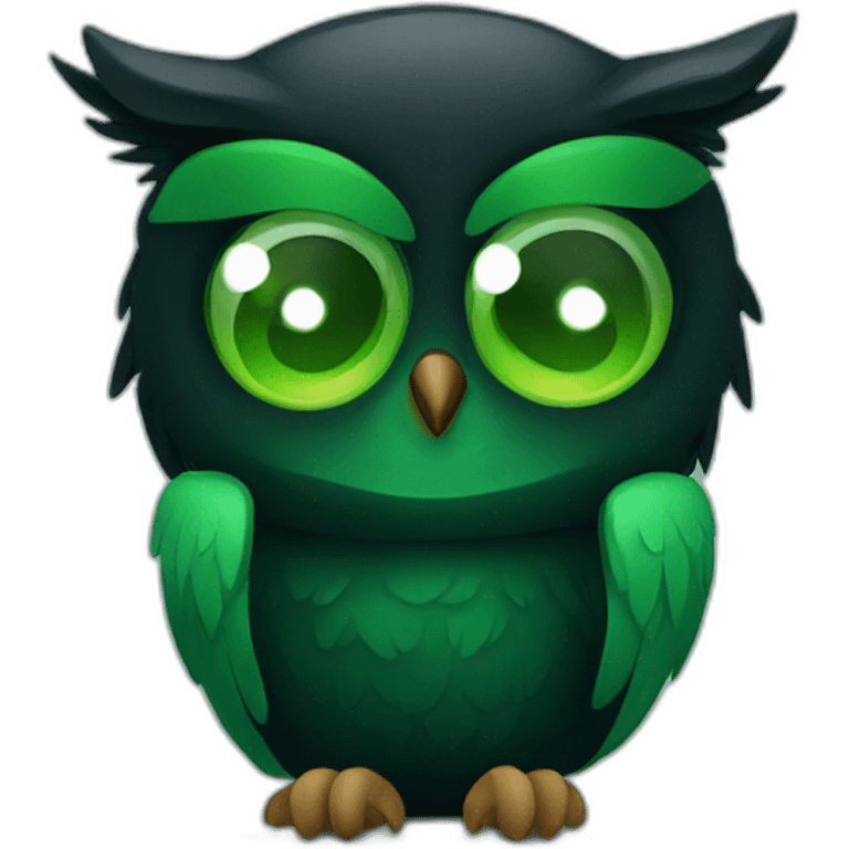 black and green owl facepalm emoji