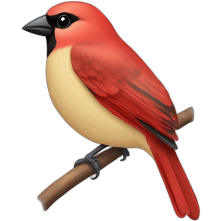 cara de un pájaro cardenal rojo emoji