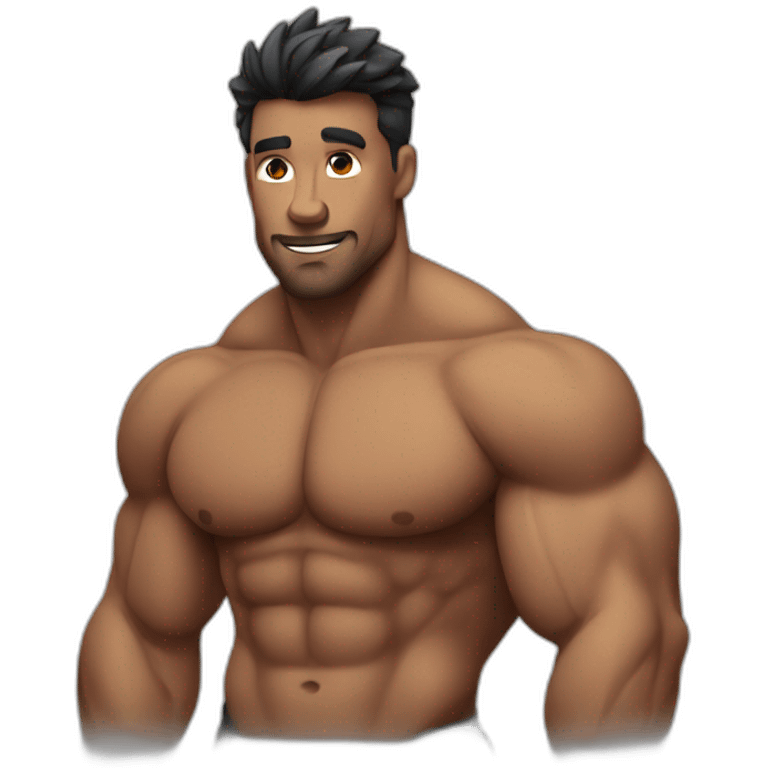 Muscular hunk emoji