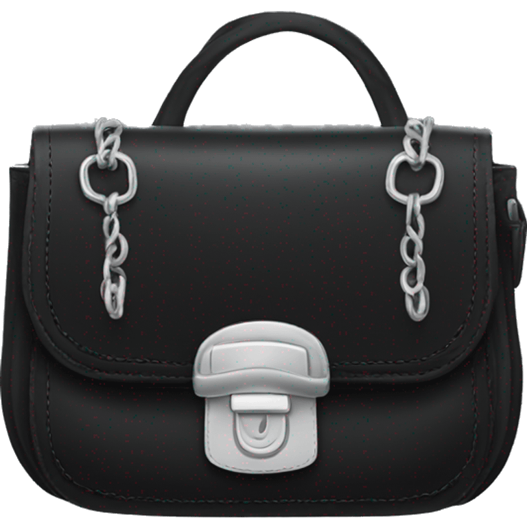 Black purse with silver hardware emoji