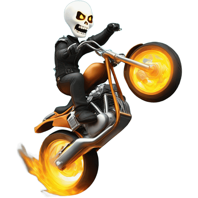 Ghost rider doing a wheelie through a waterfall emoji