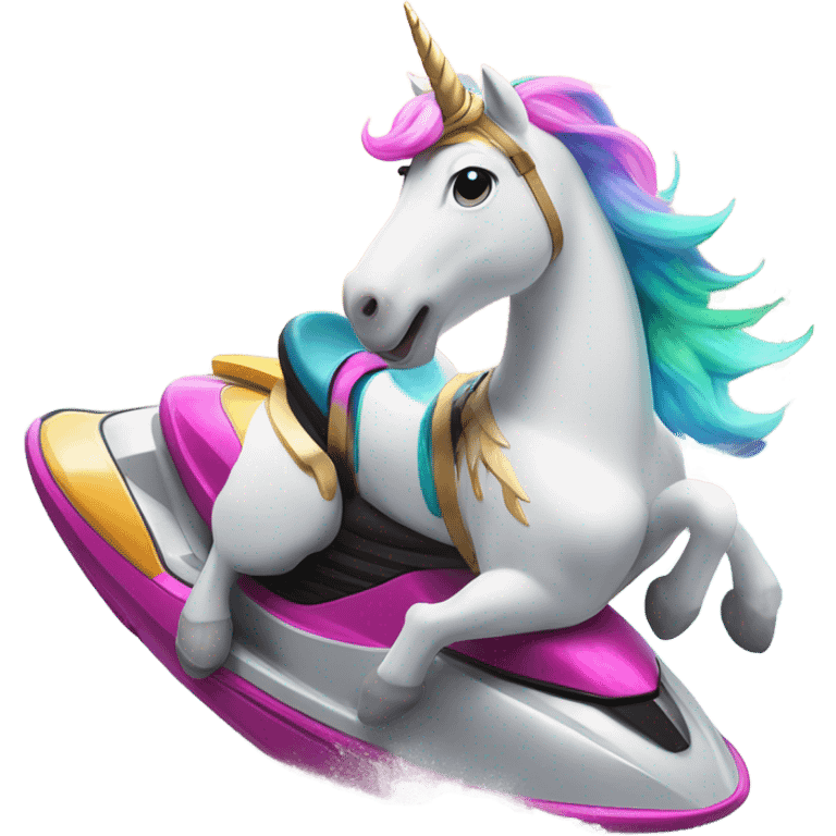 Unicorn riding jet ski  emoji