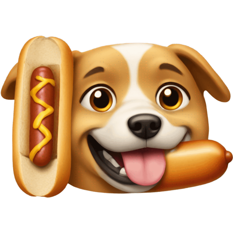 Dog with a hot dog  emoji