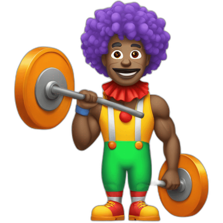 Wheight lifter with clown costume emoji