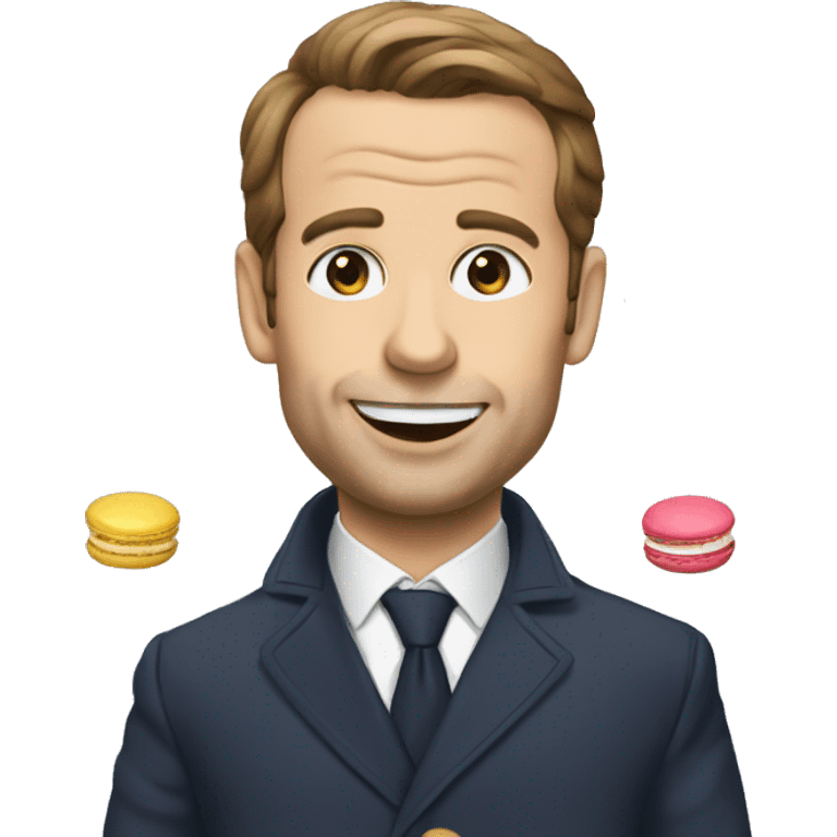 Macron qui mange un macaron emoji