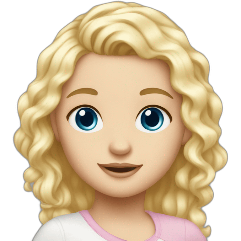 blonde haired blue eyed baby girl elena emoji