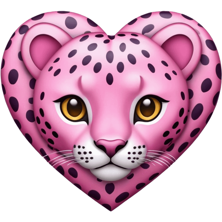 Pink cheetah heart emoji