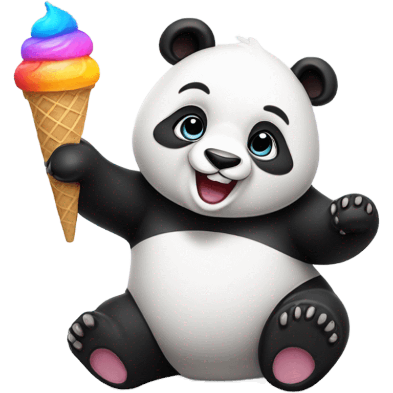 Panda eating ice cream emoji