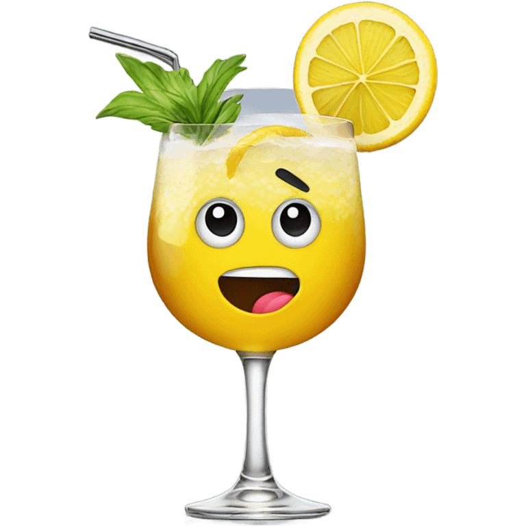 Cocktail glass with a face  emoji