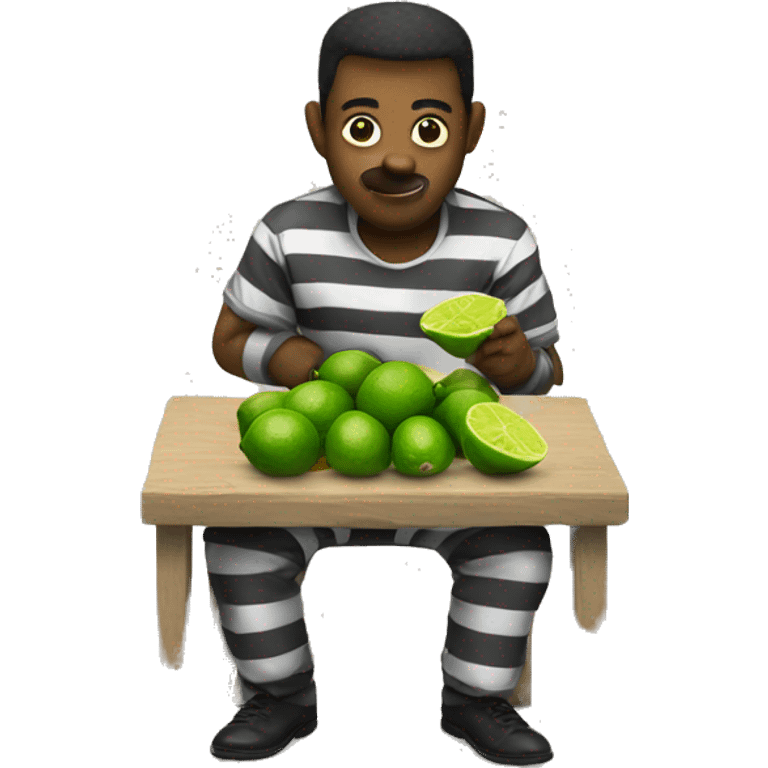 Prisoner eating limes  emoji