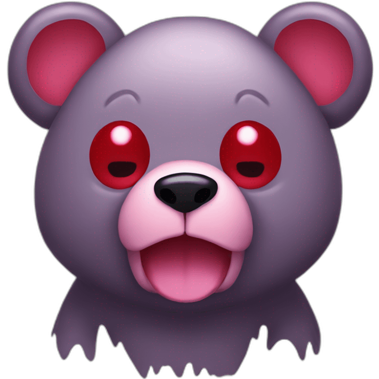 Gloomy bear with red eyes emoji