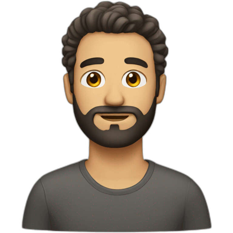 Create an emoji for a guy with small beard and spicks hair emoji