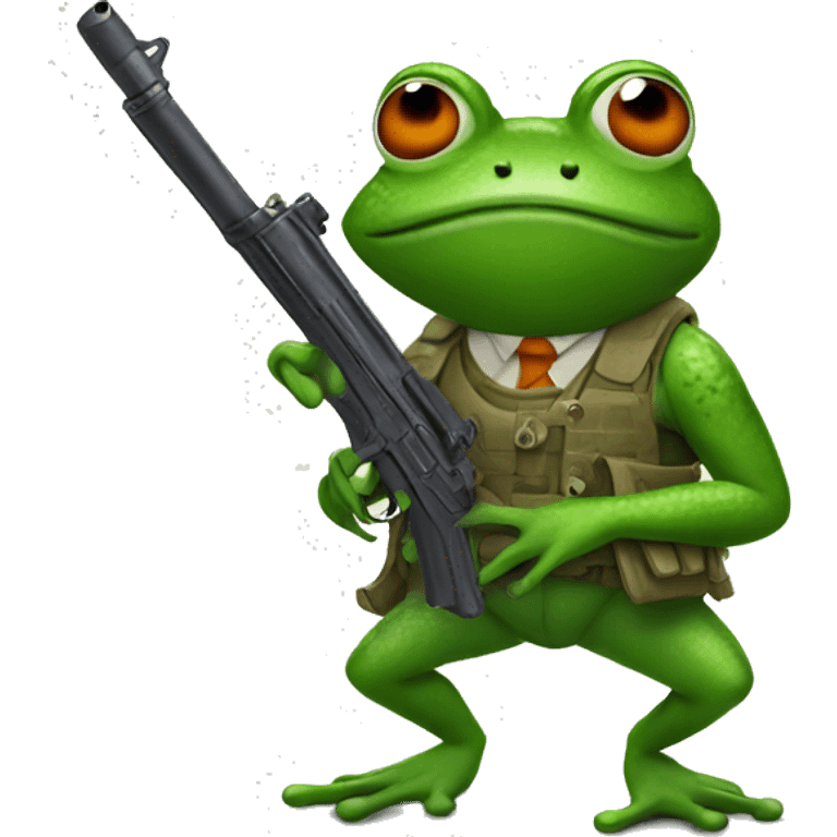 Frog with gun  emoji