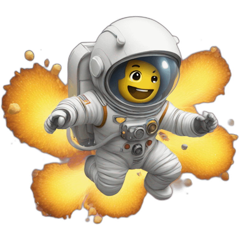 Cute exploding astronaut emoji