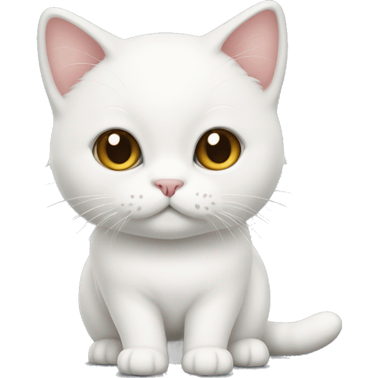 White munchkin cat standing  emoji