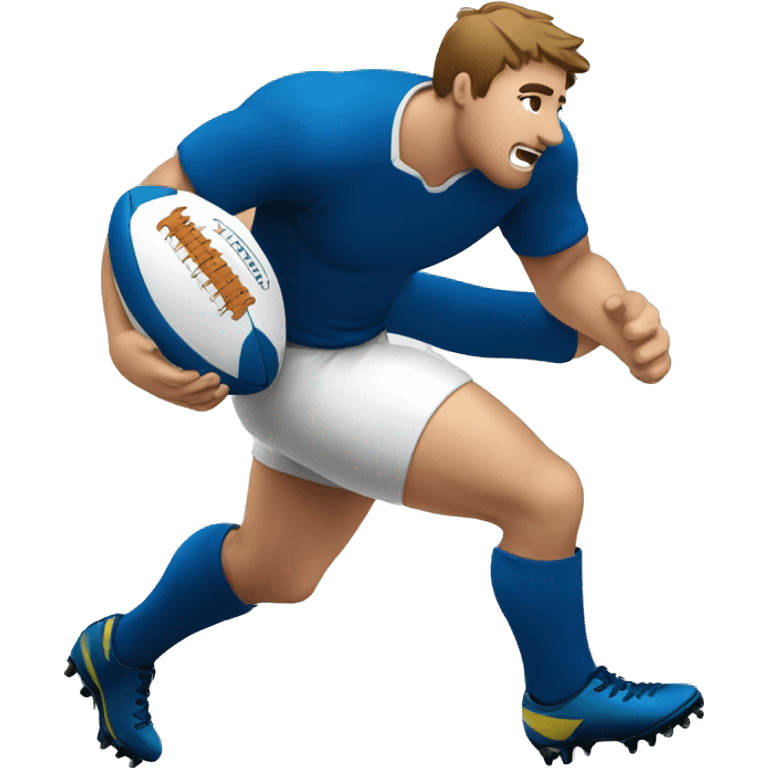 Rugbyman jouant au foot emoji