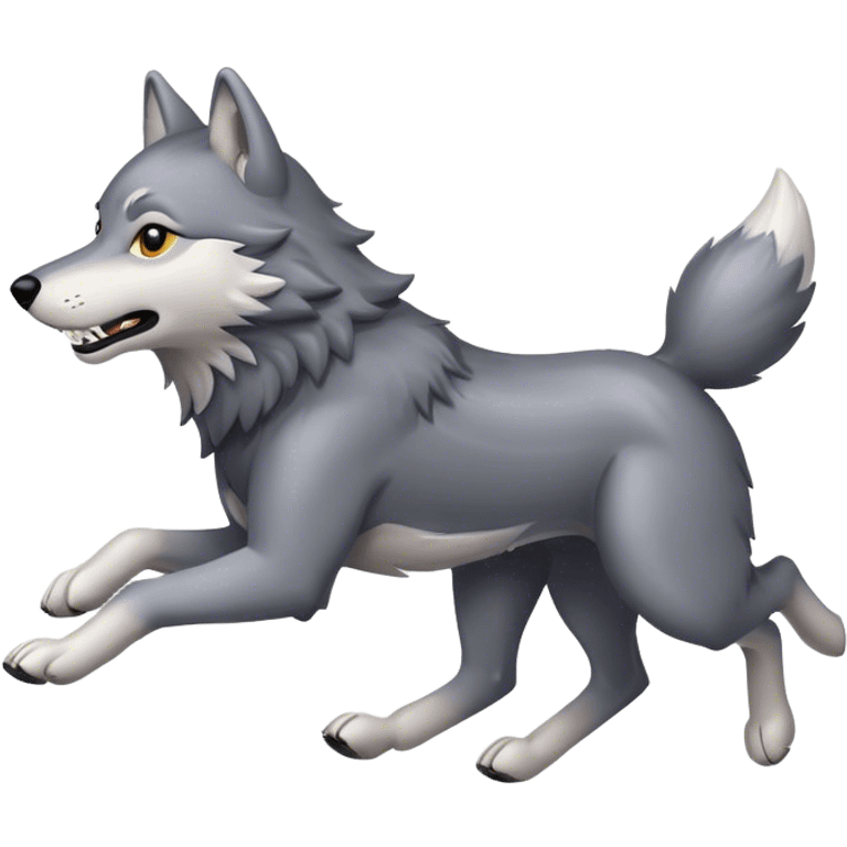 Grey wolf running  emoji