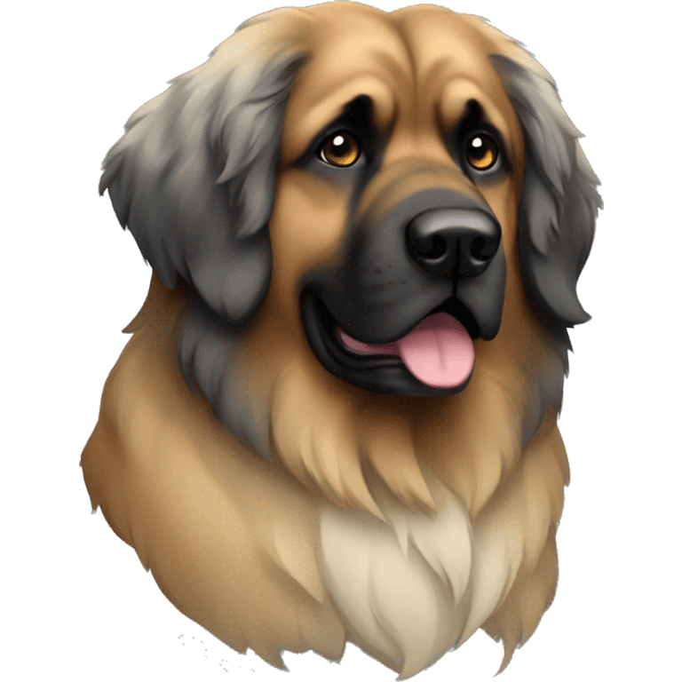 Leonberger dog emoji but grey  emoji