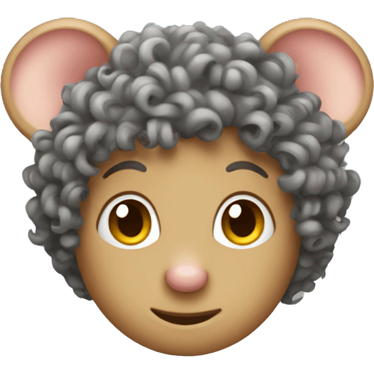 Curly hair mouse  emoji