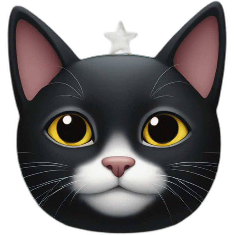 Black cat with star emoji