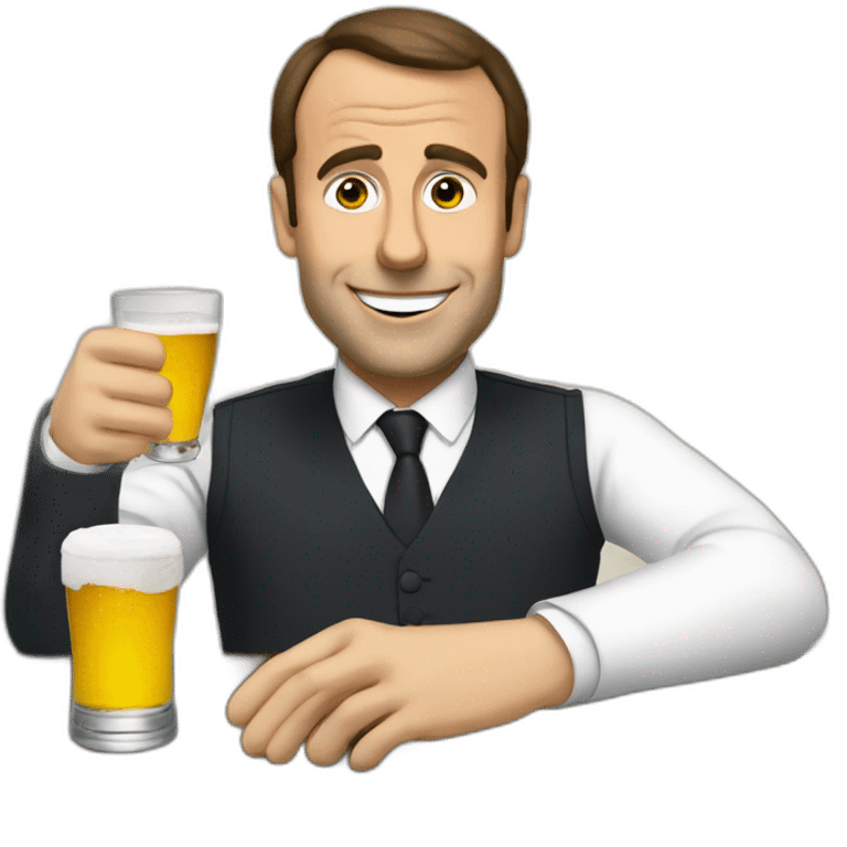 Macron qui boit de l'alcool emoji