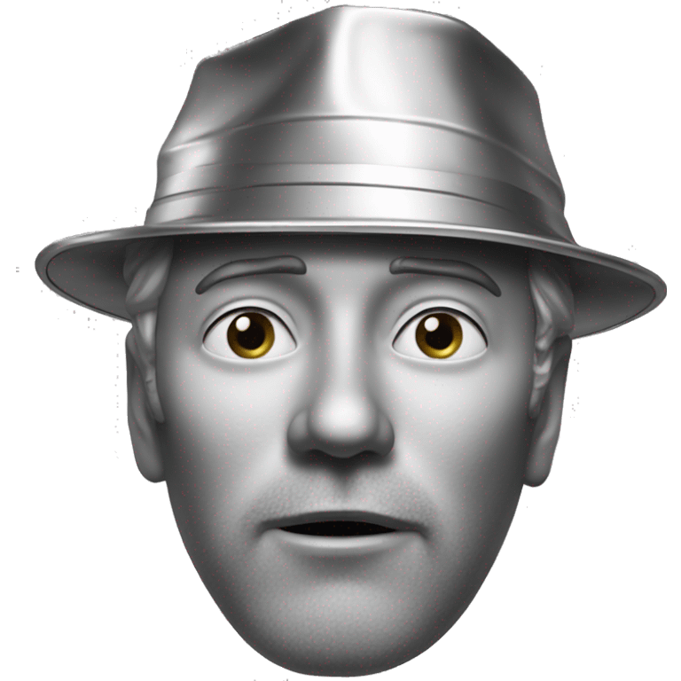 a man pulled down to the nose a pointed conspiracy tin foil hat emoji