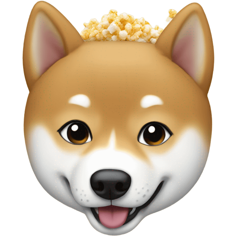 Shiba Inu eating popcorn emoji