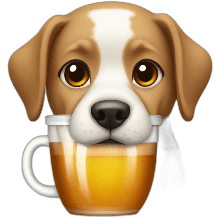 Dog with a tea drink  emoji