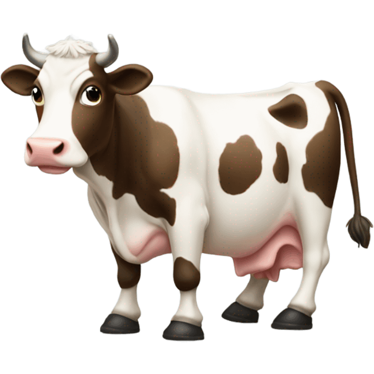 Cow wearing boots emoji