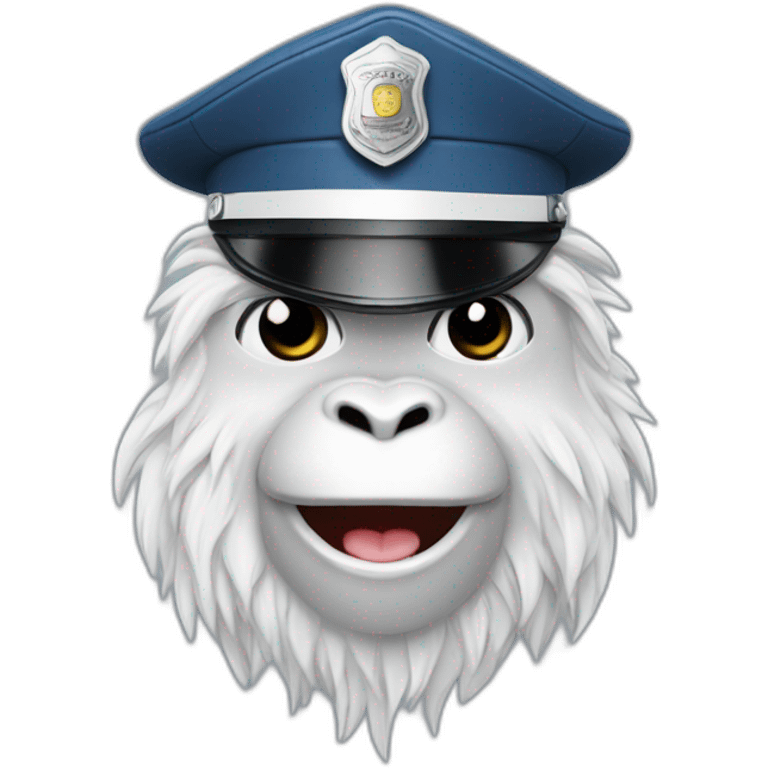 Yeti con gorra de policía  emoji