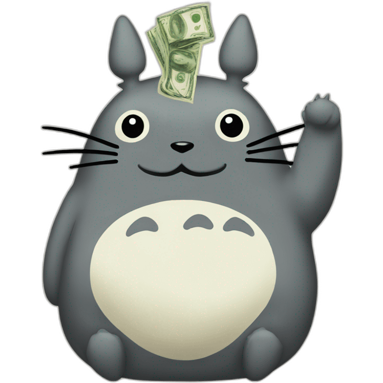 totoro with money emoji